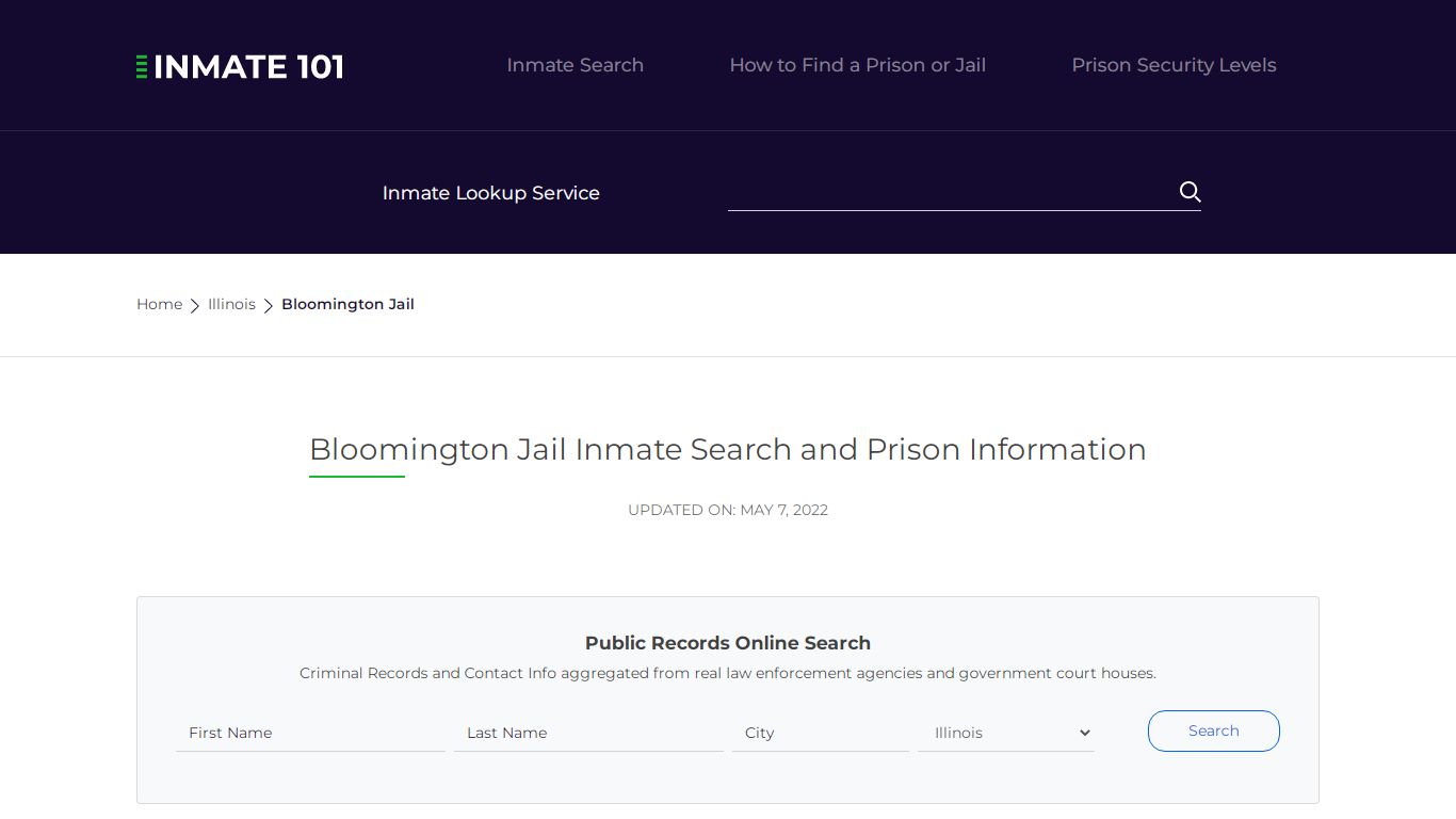 Bloomington Jail Inmate Search, Visitation, Phone no ...