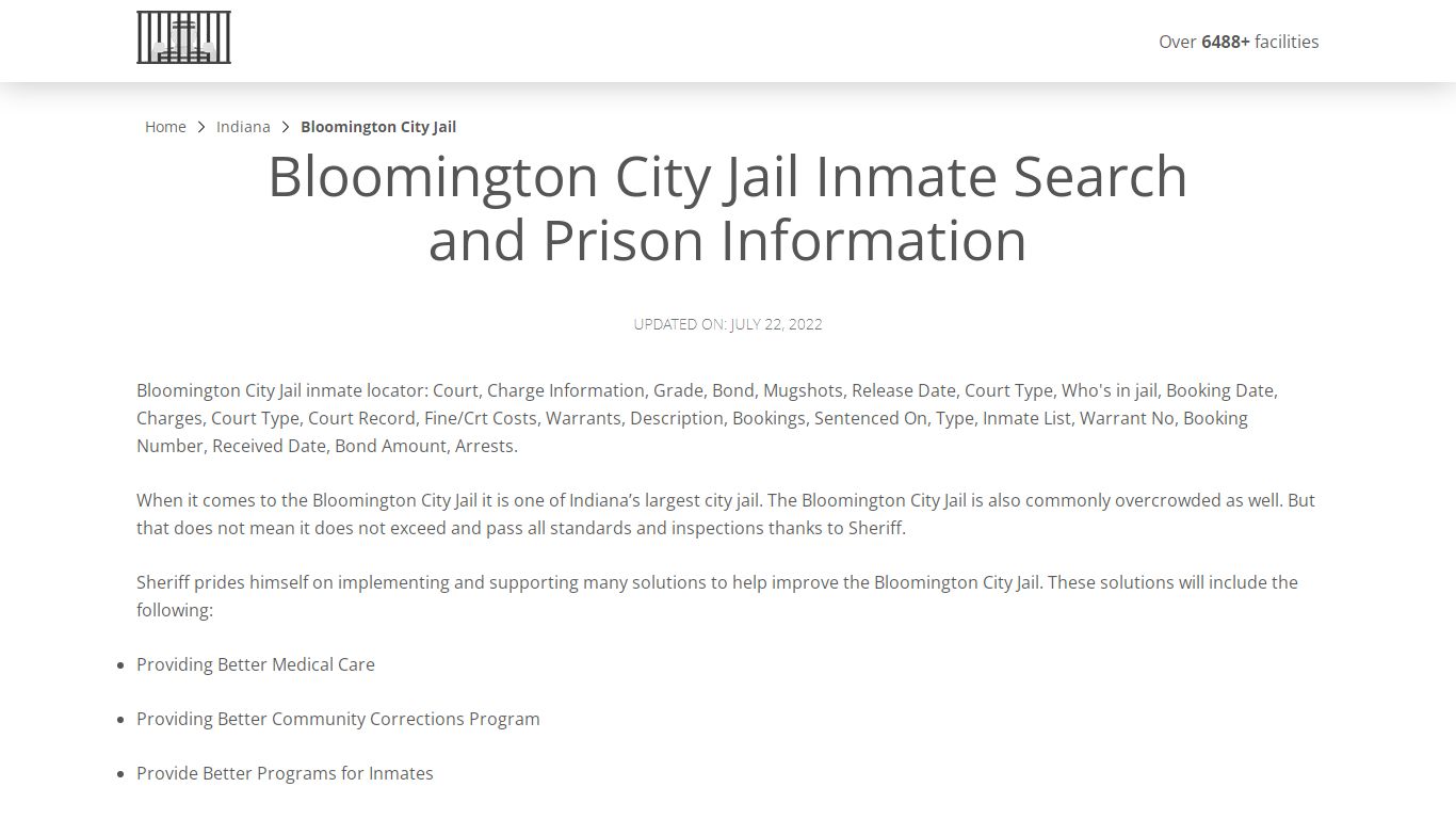 Bloomington City Jail Inmate Search, Visitation, Phone no ...